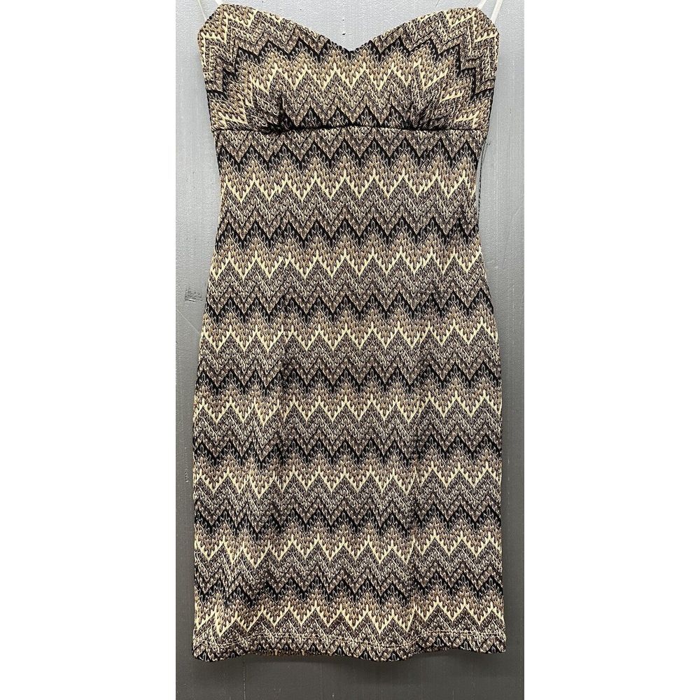 Joyce Leslie‎ Mini Dress Women M Brown Strapless Stretch Mystic